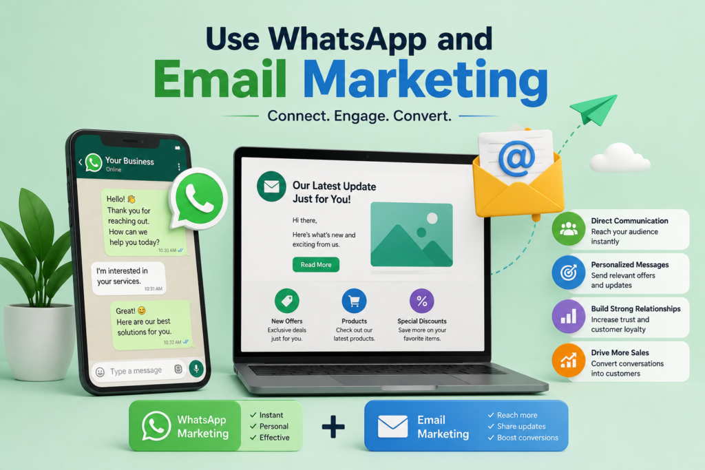 Use WhatsApp and Email Marketing